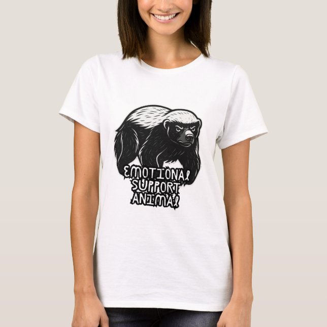 T-shirt Soutien émotionnel Animal Angry Honey Badger Funny (Devant)
