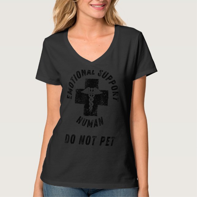 T-shirt Soutien émotionnel Humain Ne pas animal de compagn (Devant)