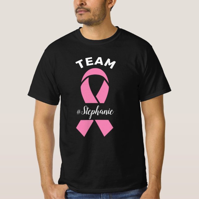T-shirt Soutien Équipe Sensibilisation au cancer du sein N (Devant)