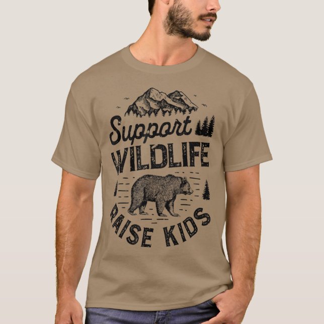 T-shirt Soutien Faune Levée Enfants Garçons Maman Papa Mam (Devant)