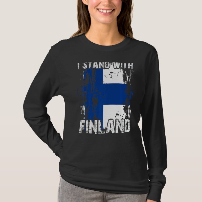 T-shirt Soutien Finlande Stand With Finland Drapeau (Devant)