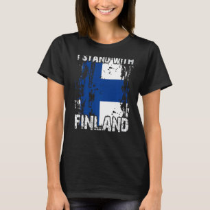 T-shirt Soutien Finlande Stand With Finland Drapeau