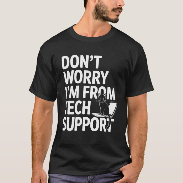 T-shirt Soutien informatique Chat de soutien technique inf (Devant)