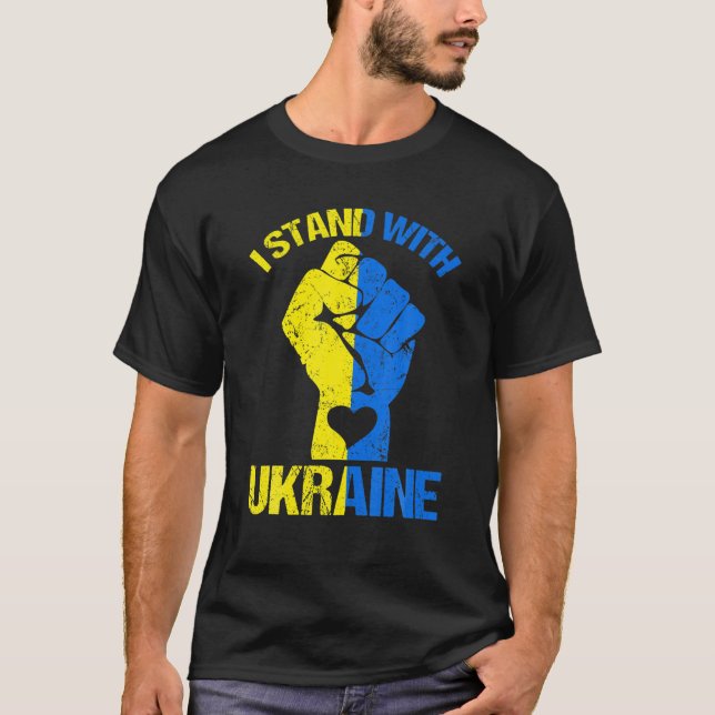 T-shirt Soutien Je Me Tiens Pour L'Ukraine Puck Futin Ukra (Devant)
