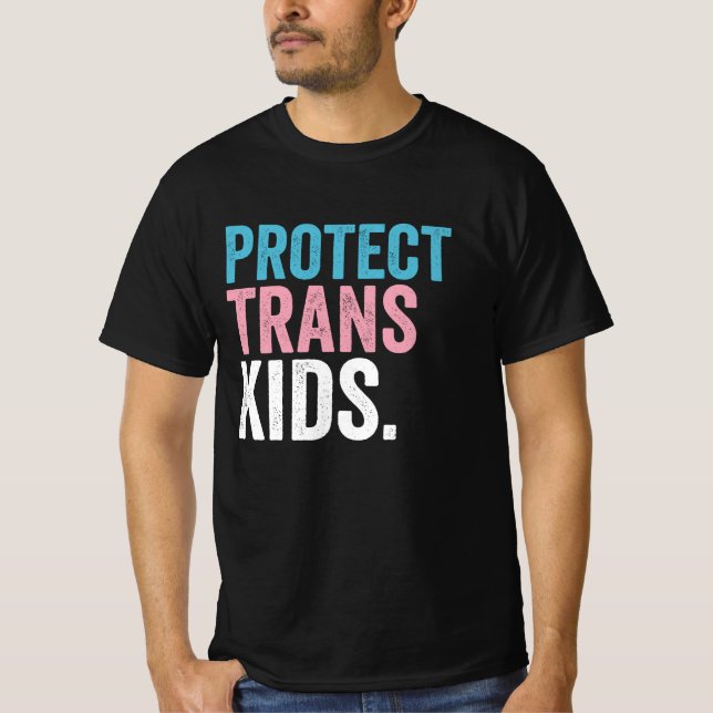 T-shirt Soutien LGBT Pride Protéger les enfants trans Vint (Devant)