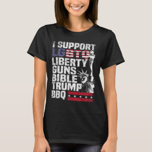 T-shirt Soutien Lgbtq Liberty Guns Bible Trump Bbq