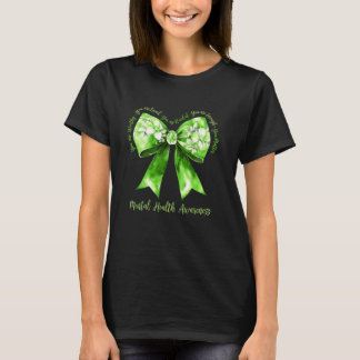 T-shirt Soutien Mental de Guerrier de Ruban Vert Coquette
