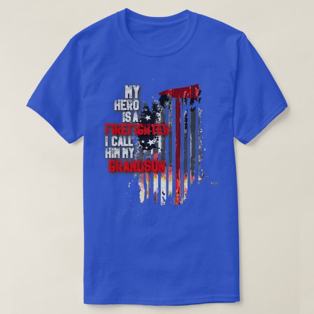 T-shirt Soutien Pour Un Don De Pompier Grandson (Design devant)