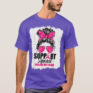 T-shirt Soutien Squad Messy Bun Guerrier Cancer du sein Aw