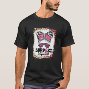 T-shirt Soutien Squad Messy Bun Pink Warrior Cancer du sei