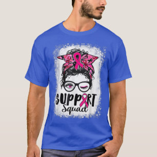 T-shirt Soutien Squad Messy Bun Pink Warrior Cancer du sei