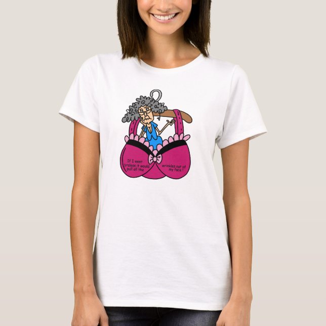 T-shirt Soutiens-gorge et humour de rides (Devant)