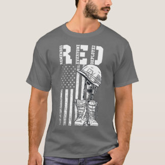 T-shirt Souvenez-vous de tous les vétérans déployés RED ve