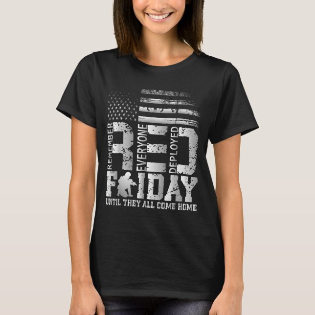 T-shirt Souvenez-vous de tout le monde déployé RED vendred (Devant)
