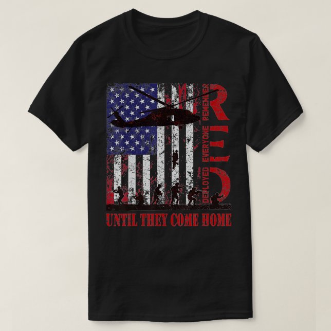 T-shirt Souvenez-vous de tout vétéran déployé RED vendredi (Design devant)