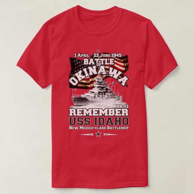 T-shirt Souvenez-vous du Bataillon USS Idaho BB42 (Design devant)