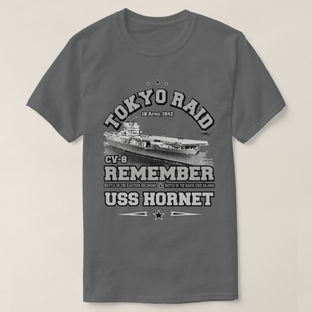 T-shirt Souvenez-vous du raid de Doolittle USS HORNET18 av (Design devant)