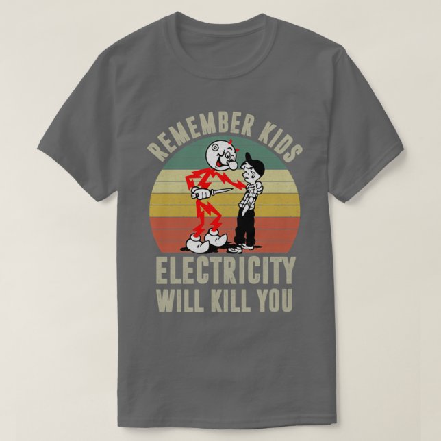 T-shirt Souvenez-vous que l'électricité pour enfants vous  (Design devant)