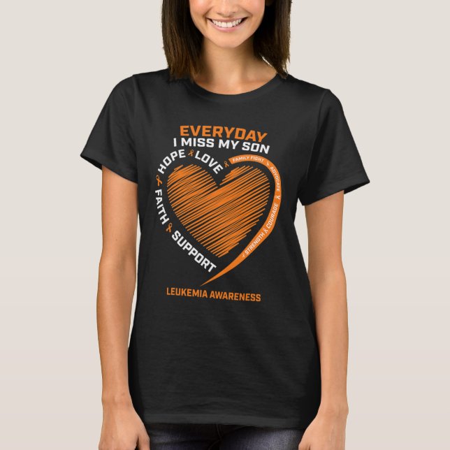 T-shirt Souvenir Aimant Mémoire De Mon Fils Leucémie Aware (Devant)