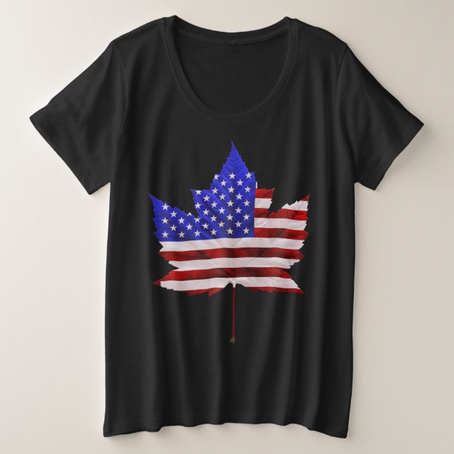 T-shirt Souvenir Canada USA Plus Taille Femmes (Design devant)