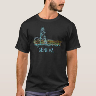 T-shirt Souvenir de Genève Suisse pour hommes femmes