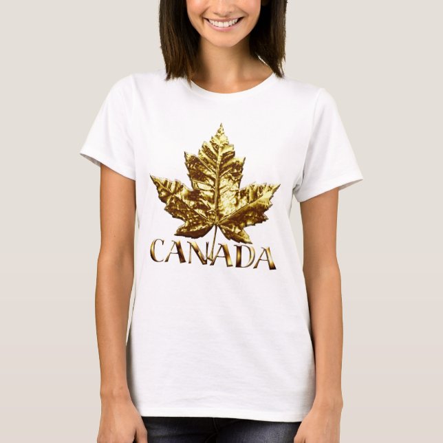 T-shirt Souvenir de la feuille d'érable d'or pour femmes D (Devant)