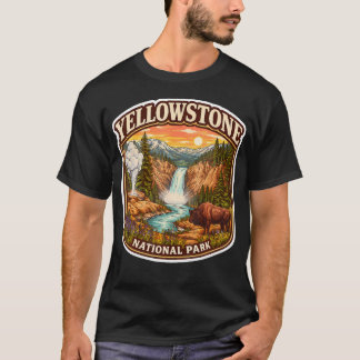 T-shirt Souvenir de la scène du parc national de Yellowsto