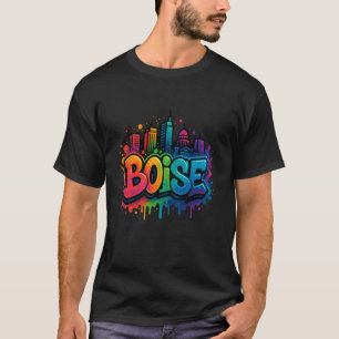 T-shirt Souvenir de la skyline de Boise, Idaho - Graffiti