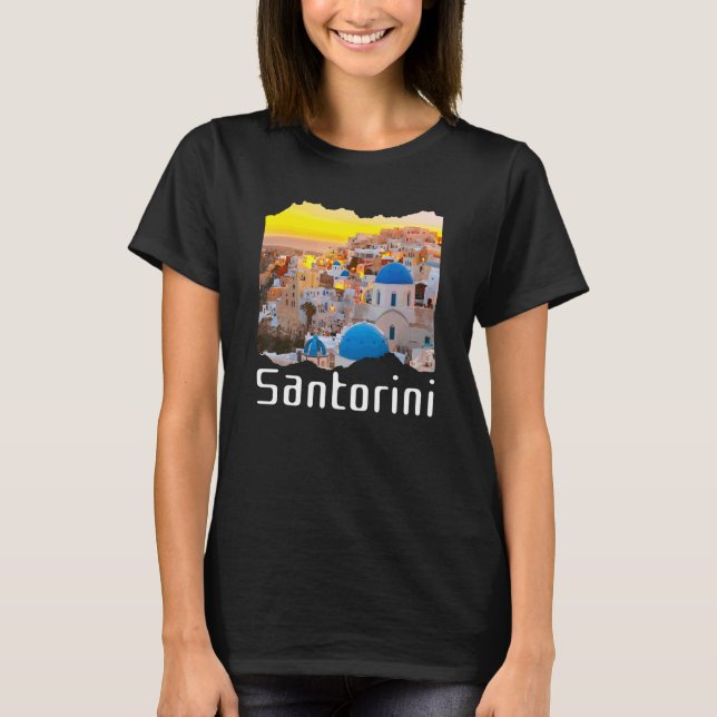 T-shirt Souvenir de Santorin Grèce (Devant)