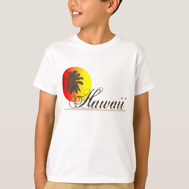 T-shirt Souvenir Hawaii Sunset (Devant)