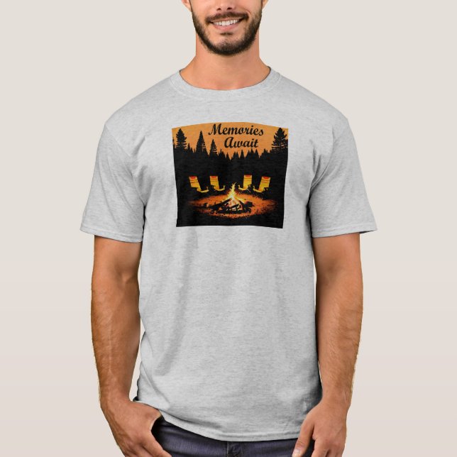 T-shirt Souvenirs de camping en attente (Devant)