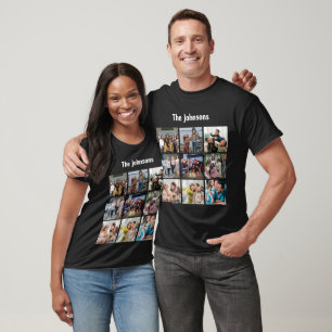 T-shirt Souvenirs de famille 9 Grille de photos Montage pe