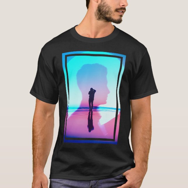 T-SHIRT SOUVENIRS DE PLAGE AU NÉON (Devant)