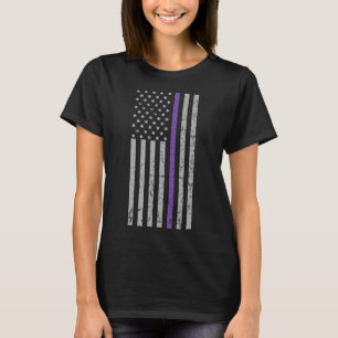 T-shirt Souvenirs importants Alzheimer USA Drapeau violet 