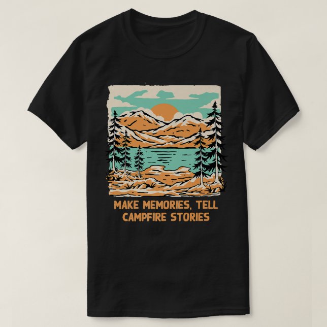 T-shirt Souvenirs Raconter des histoires de feu de camp Ca (Design devant)