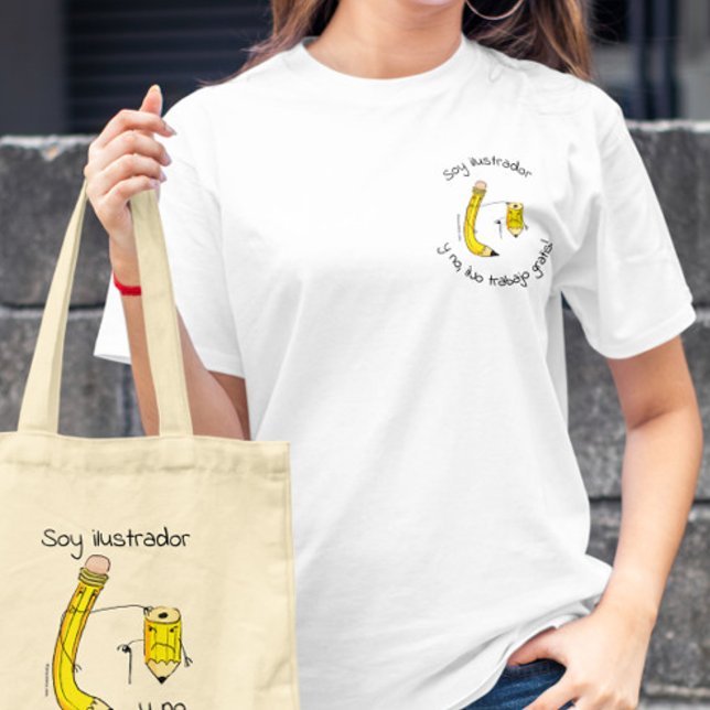 T-shirt Soy ilustrador y no trabajo gratis tetina (Créateur téléchargé)