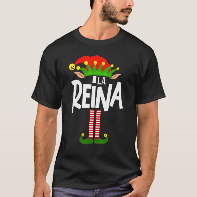 T-shirt Soy La Reina Elf Famille Groupe Correspondant En E (Devant)