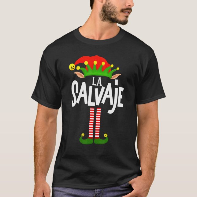 T-shirt Soy La Salvaje Groupe De Famille Elf Correspondant (Devant)