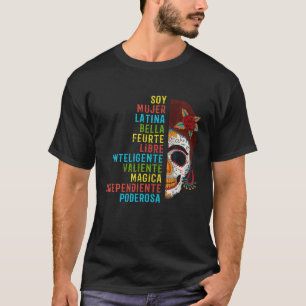T-shirt Soy Mujer Latina Crâne à sucre Cinco De Mayo Espag