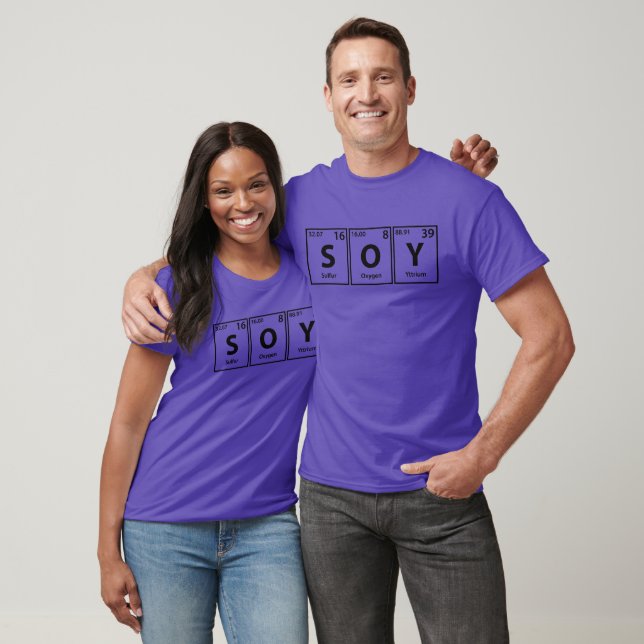 T-shirt Soy (S-O-Y) Éléments périodiques Orthographe (Unisexe)