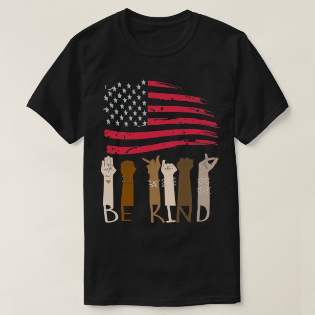 T-shirt Soyez 4 juillet Patriotique American Flag Imprimer (Design devant)