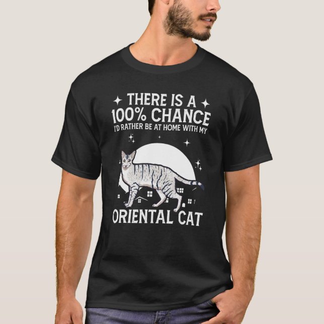 T-shirt Soyez À La Maison Avec Mon Chat Oriental (Devant)
