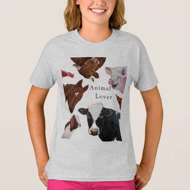 T-shirt Soyez aimable avec chaque sorte, animaux de ferme (Devant)