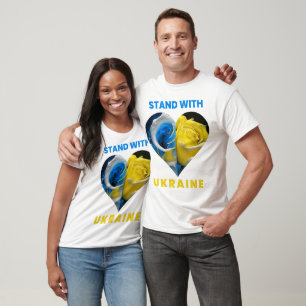 T-shirt Soyez Avec L'Ukraine, Ukraine Coeur Drapeau, Ukrai