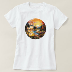 T-shirt Soyez calme et sachez que je suis Dieu Bible Verse