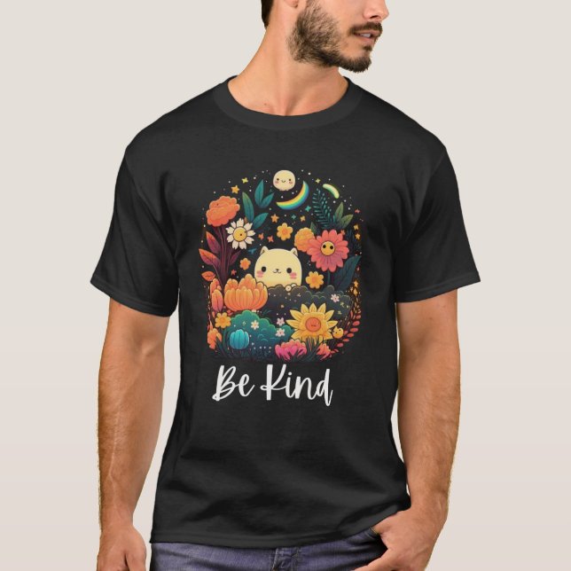 T-shirt Soyez Des Genres Pour Femmes Enfants Hommes Fleurs (Devant)
