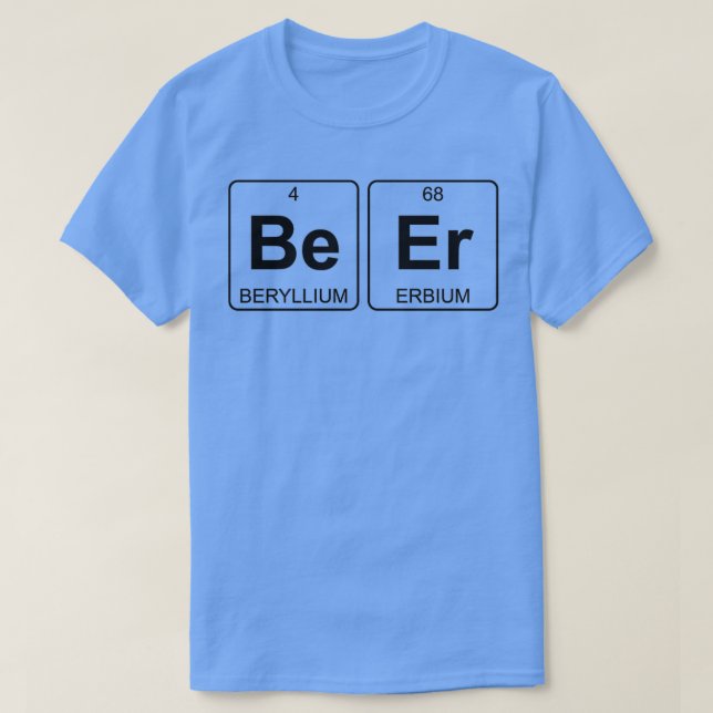 T-shirt Soyez Er Bière Chimie de table périodique (Design devant)