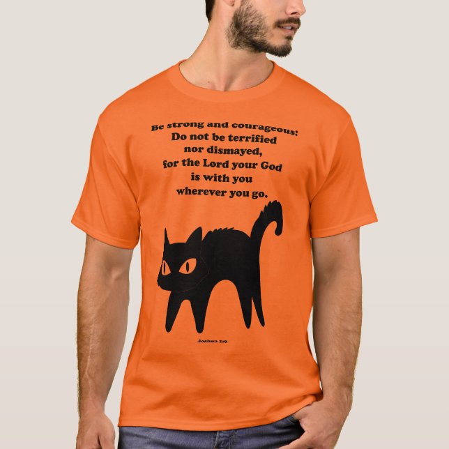 T-shirt Soyez forte et courageuse Chat Noir (Devant)