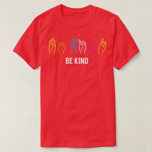 T-shirt Soyez gentil ASL coloré (Design devant)
