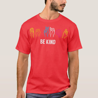 T-shirt Soyez gentil ASL coloré